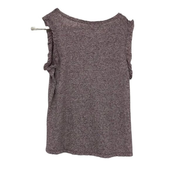 Silver Icing Jacqueline de  Yong Purple marled frilled cap sleeve NWT tee small - Picture 2 of 14